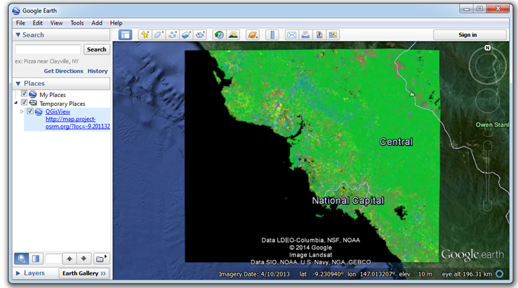 Using Google Earth Images in QGIS 